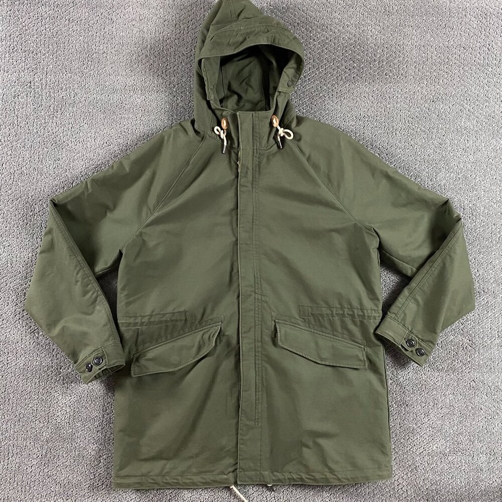 Abercrombie & Fitch Jacket Men's XL Cotton Green Military Utility Hooded Field